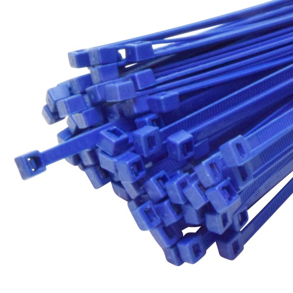 AULOC Kabelbinder 100 x 2,5 mm blau, 100 Stück, Made in West Europe